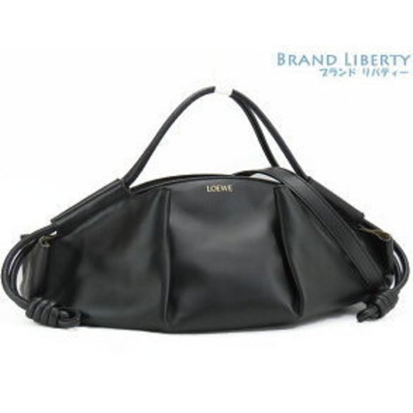 Loewe Paseo Bag Knot Handbag Crossbody Black Calfskin Leather - Picture 1 of 9